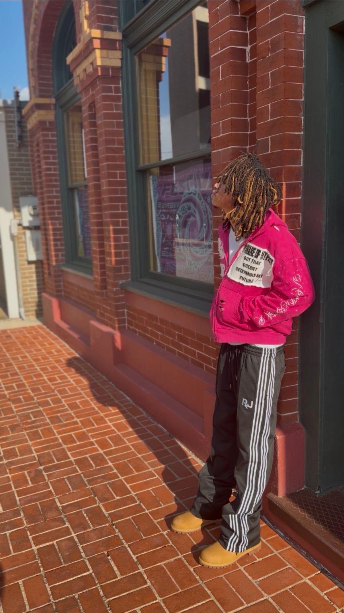 VOIDSTXR “I’m Aware Of My Past” Rhinestone Zip-Up (PINK)