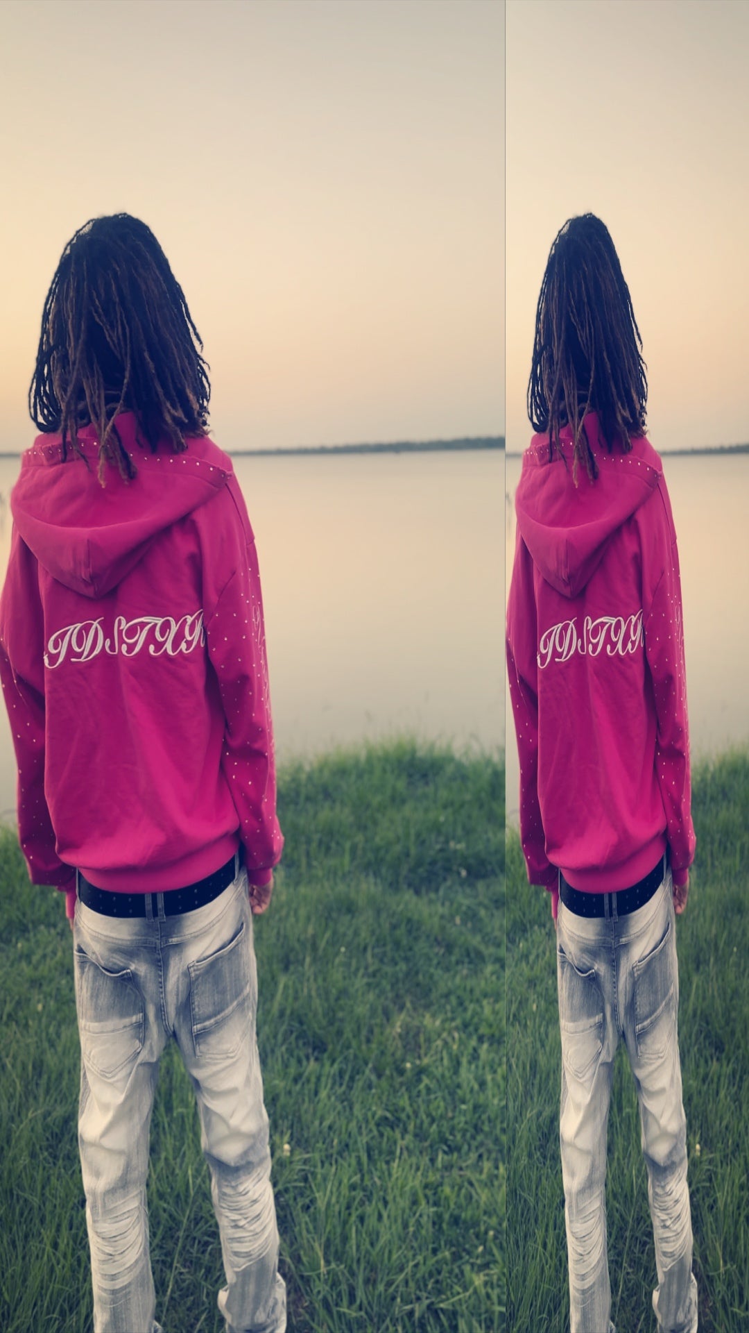 VOIDSTXR “I’m Aware Of My Past” Rhinestone Zip-Up (PINK)