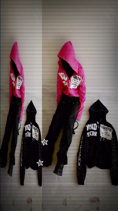 VOIDSTXR “I’m Aware Of My Past” Rhinestone Zip-Up