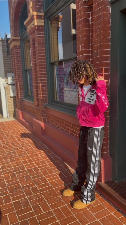 VOIDSTXR “I’m Aware Of My Past” Rhinestone Zip-Up (PINK)