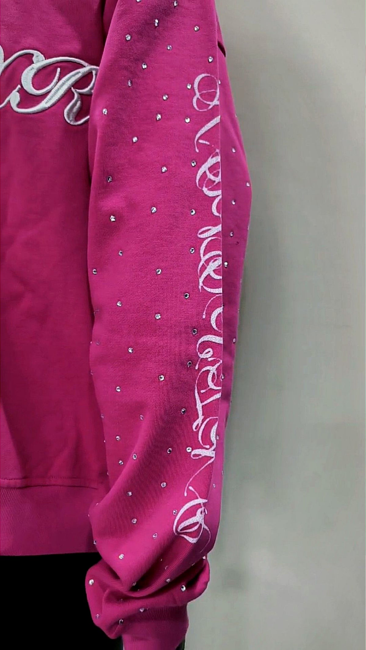VOIDSTXR “I’m Aware Of My Past” Rhinestone Zip-Up (PINK)