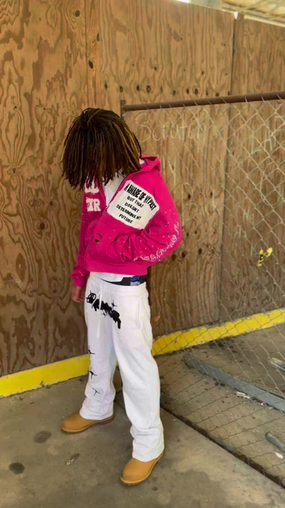 VOIDSTXR “I’m Aware Of My Past” Rhinestone Zip-Up